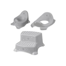 keeeper Töpfchen Stars, grau, (Set, 3-tlg), Kinderpflege-Set - Töpfchen, Toilettensitz und Tritthocker