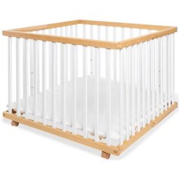 Pinolino® Laufgitter Lexus, 100x100 cm, groß, faltbar, weiß/natur