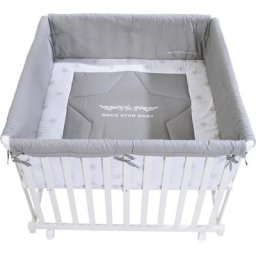 roba® Laufgitter Rock Star Baby 2, 100x100 cm, mit Stoffeinlage und Nestchen