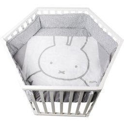 roba® Laufgitter Miffy, weiß, 6-eckig, mit Stoffeinlage und Nestchen