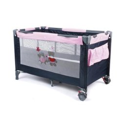 CHIC4BABY Baby-Reisebett Luxus Pink Checker, inkl. Tragetasche