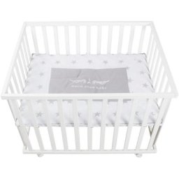 roba® Laufgitter Rock Star Baby2 weiß, 100x75 cm, mit Stoffeinlage