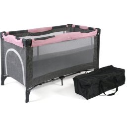 CHIC4BABY Baby-Reisebett Luxus, Melange Rosa, inkl. Transporttasche