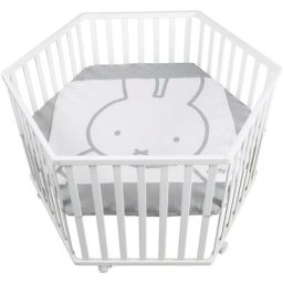 roba® Laufgitter Miffy, weiß, 6-eckig, mit Stoffeinlage
