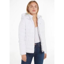 Tommy Jeans Steppjacke TJW BASIC HOODED JACKET mit Aufhänger am Kragen
