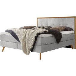 HASENA Boxspringbett Nordic, modernes Design, Nordic Bett, gestepptes Kopfteil, Eichenholz