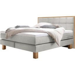 HASENA Boxspringbett Cottage, stabile Eichenfüsse, gepolsterte Kopfteile mit Eiche gerahmt