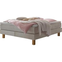 HASENA Boxspringbett Isoba, ohne Kopfteil, frei im Raum, Stoffvarianten, Federkernmatratze