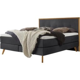 HASENA Boxspringbett Nordic, modernes Design, Nordic Bett, gestepptes Kopfteil, Eichenholz