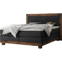 HASENA Boxspringbett Chicago, im Vintagelook mit Punktsteppung im Kopfteil, Massivholz-Umrandung