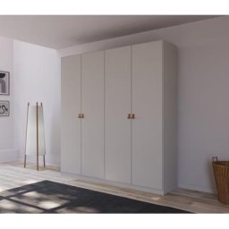rauch Drehtürenschrank Homey by Quadra Spin mit Grifflaschen aus weichem, cognacbraunem Leder