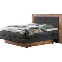 HASENA Boxspringbett Texas, Bettkästen, Massivholz-Umrandung, Tonnentaschen-Federkernmatratze