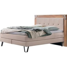 HASENA Boxspringbett Oakland, Boxspringbett, Industrial Look, Kopfteil aus Wildeiche, Used-Look