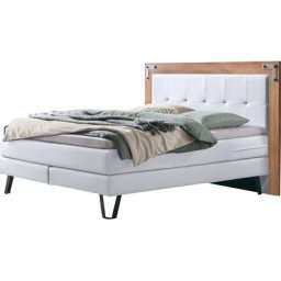 HASENA Boxspringbett Oakland, Boxspringbett, Industrial Look, Kopfteil aus Wildeiche, Used-Look