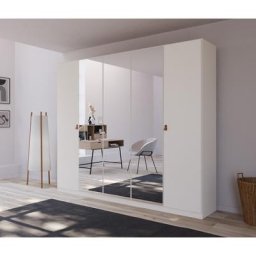 rauch Drehtürenschrank Homey by Quadra Spin mit Grifflaschen aus weichem, cognacbraunem Leder, mit Spiegel