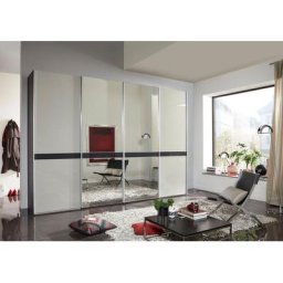 WIEMANN Schwebetürenschrank Rialto hochwertige Glas- und Spiegelfront mit Querriegel