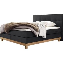HASENA Boxspringbett Bella, mit Punktsteppung im Kopfteil, Sockel in Eiche, Federkernmatratze