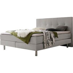 HASENA Boxspringbett Fleur, Boxspringbett, runde Chromfüsse, weiche Bezüge mit feinen Ziernähten