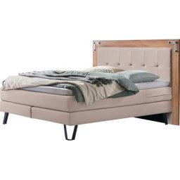 HASENA Boxspringbett Oakland, Boxspringbett, Industrial Look, Kopfteil aus Wildeiche, Used-Look