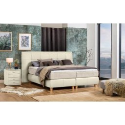 ADA trendline Boxspringbett Luella, Lederbett inklusive Matratze und Viscoschaum-Topper