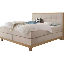 HASENA Boxspringbett Chalet, Boxspringbett, Kopfteil in massiver Eiche, Eichenrahmen mit Füssen