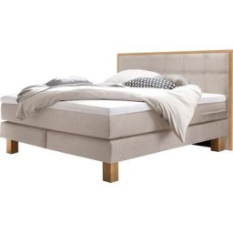 HASENA Boxspringbett Cottage, stabile Eichenfüsse, gepolsterte Kopfteile mit Eiche gerahmt