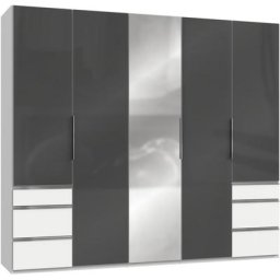 Fresh To Go Kleiderschrank Level mit Glas-und Spiegeltüren