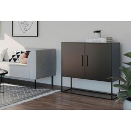 Homexperts Kommode Rich, designorientierte Kommode mit Metalltüren