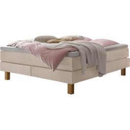HASENA Boxspringbett Isoba, ohne Kopfteil, frei im Raum, Stoffvarianten, Federkernmatratze