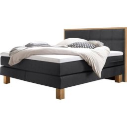HASENA Boxspringbett Cottage, stabile Eichenfüsse, gepolsterte Kopfteile mit Eiche gerahmt