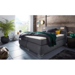 INOSIGN Boxspringbett Black & White, incl. LED Beleuchtung, 3 Härtegrade
