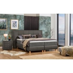 ADA trendline Boxspringbett Luella, Lederbett inklusive Matratze und Viscoschaum-Topper