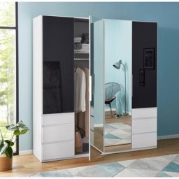 Fresh To Go Kleiderschrank Level mit Glas-und Spiegeltüren