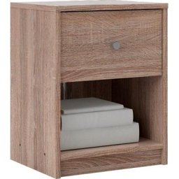 Home affaire Nachtkommode, Mit grauem Knopfgriff, einfache Selbstmontage, 37,9 x 48,4 x 30,1 cm