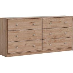 Home affaire Schubkastenkommode, Stauraum, Knopfgriffe, einfache Selbstmontage, 143,1 x 68,3 x 31,7 cm