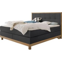 HASENA Boxspringbett Chalet, Boxspringbett, Kopfteil in massiver Eiche, Eichenrahmen mit Füssen