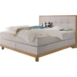 HASENA Boxspringbett Chalet, Boxspringbett, Kopfteil in massiver Eiche, Eichenrahmen mit Füssen