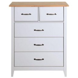Home affaire Kommode Norfolk, mit 5 Schubladen, Breite 77 cm