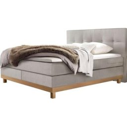 HASENA Boxspringbett Bella, mit Punktsteppung im Kopfteil, Sockel in Eiche, Federkernmatratze