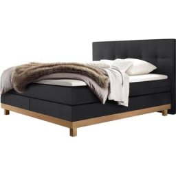 HASENA Boxspringbett Bella, mit Punktsteppung im Kopfteil, Sockel in Eiche, Federkernmatratze