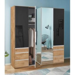 Fresh To Go Kleiderschrank Level mit Glas-und Spiegeltüren