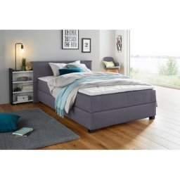 Breckle Northeim Boxspringbett, mit ausziehbarem Regal, Topper und Bettkasten
