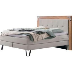 HASENA Boxspringbett Oakland, Boxspringbett, Industrial Look, Kopfteil aus Wildeiche, Used-Look