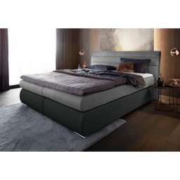 Places of Style Boxspringbett Luna, in Struktur-/Kunstleder-Mix, Überlänge 220 cm, bis zu 3 Härtegrade