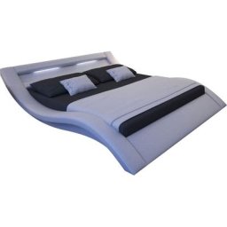 SalesFever Polsterbett, mit LED-Licht im Kopfteil, Lounge Bett in moderner Form, in Kunstleder