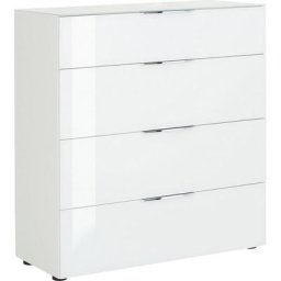 Maja Möbel Kommode Trend, Glasfronten und Glas-Oberplatte