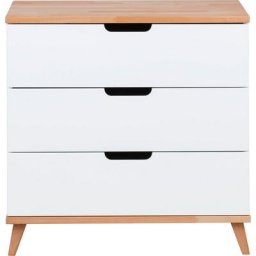 Lüttenhütt Hochkommode Infanscolor, Kommode mit 3 Schubladen, Breite 77 cm