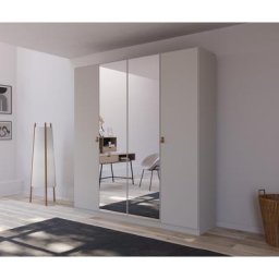 rauch Drehtürenschrank Homey by Quadra Spin mit Grifflaschen aus weichem, cognacbraunem Leder, mit Spiegel