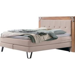 HASENA Boxspringbett Oakland, Boxspringbett, Industrial Look, Kopfteil aus Wildeiche, Used-Look