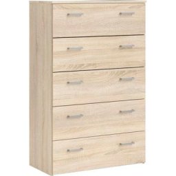 Home affaire Hochkommode, graue Stangengriffe, einfache Selbstmontage, 74,1 x 114,7 x 35,95 cm